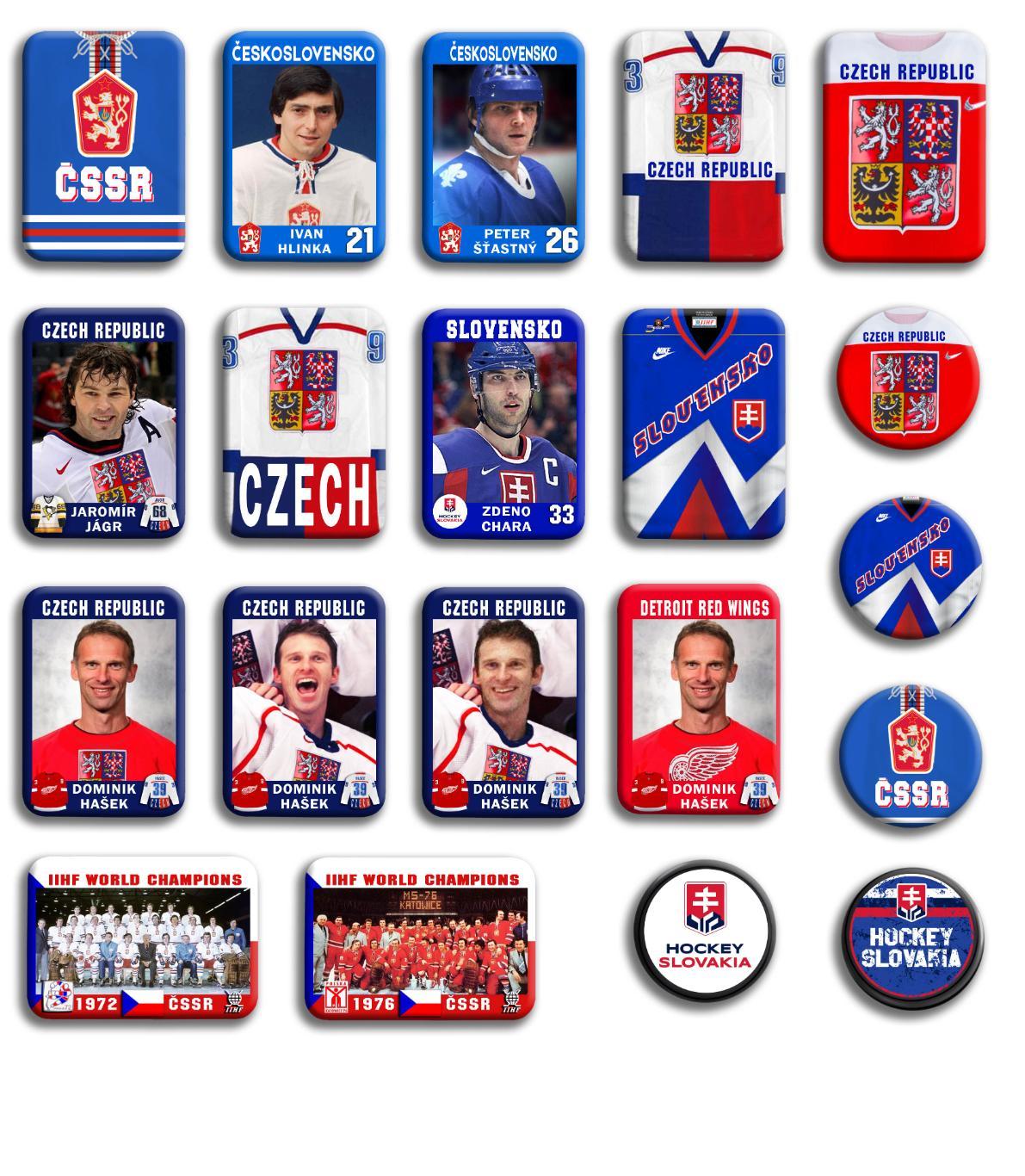 Значки Хоккей Чехия и Словакия