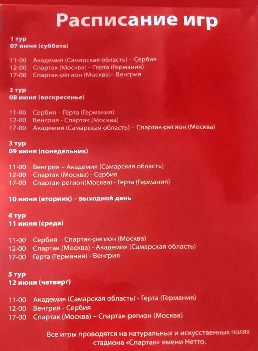 2008 Программа. U-15 Спартак Москва 1993 г.р. I Международный Кубок Спартака 1