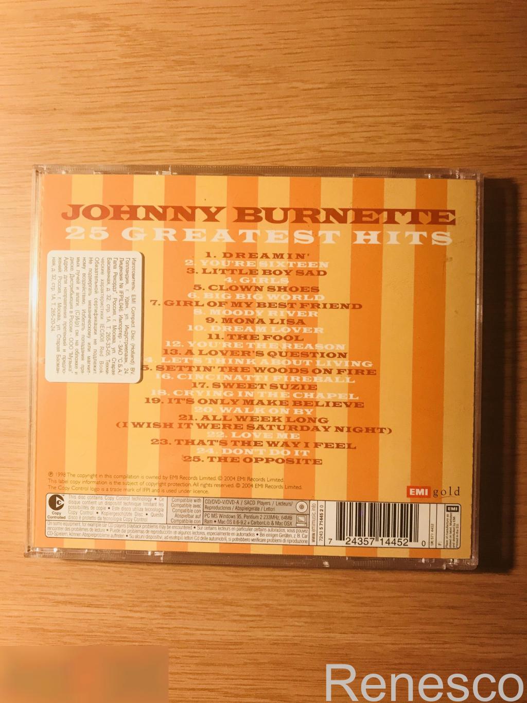 (CD) Johnny Burnette ?– 25 Greatest Hits (Europe) (2004) 1
