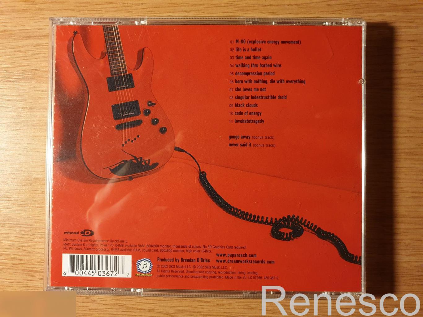 (CD) Papa Roach ?– Lovehatetragedy (Europe) (2002) 1