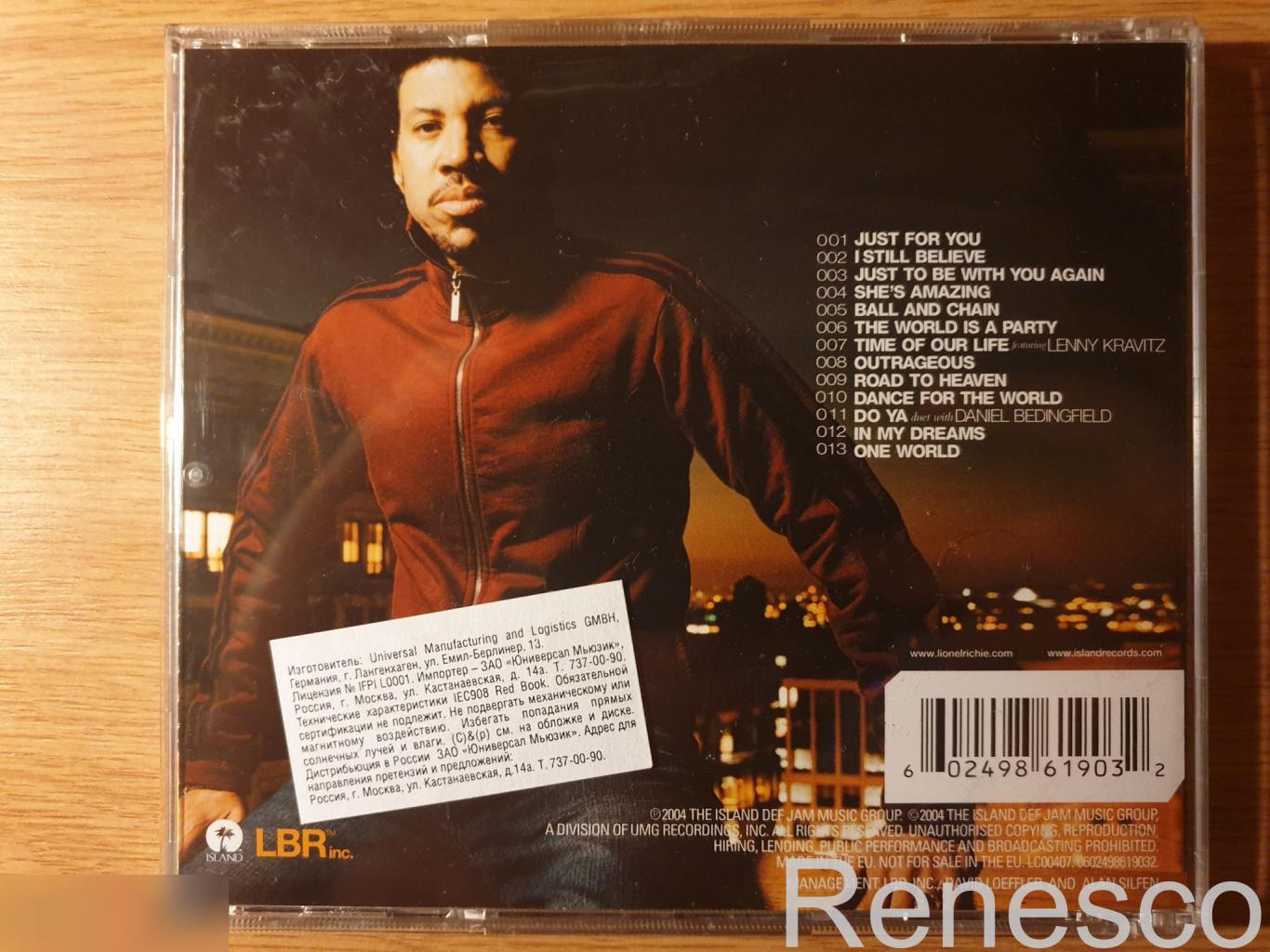 (CD) Lionel Richie ?– Just For You (2004) (Russia) (Unofficial Release) 1