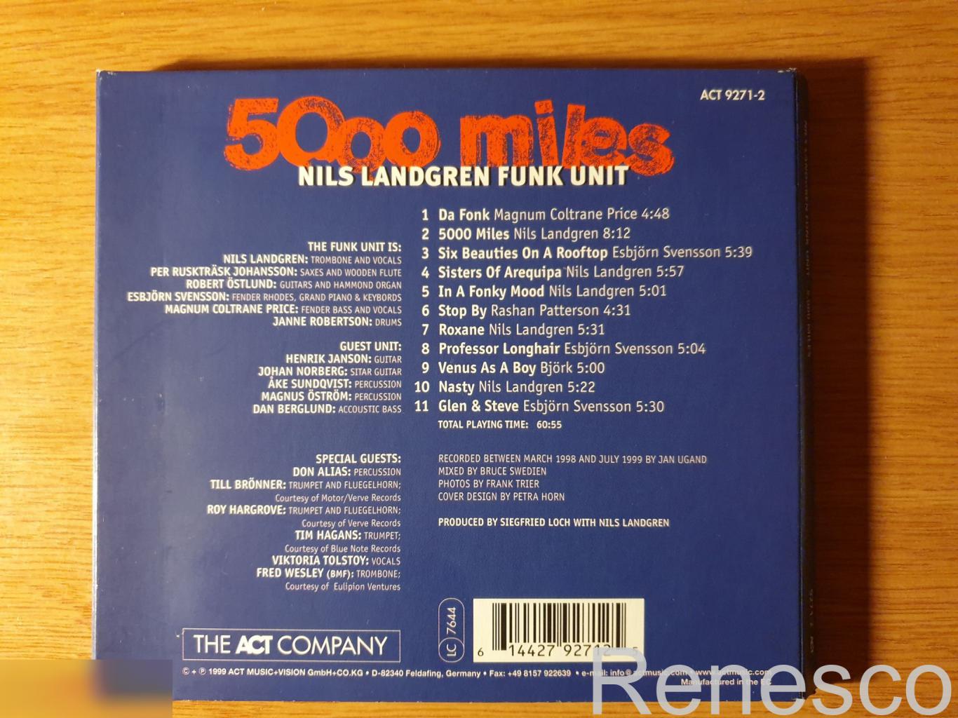 (CD) Nils Landgren Funk Unit ?– 5000 Miles (1999) (Germany) 1