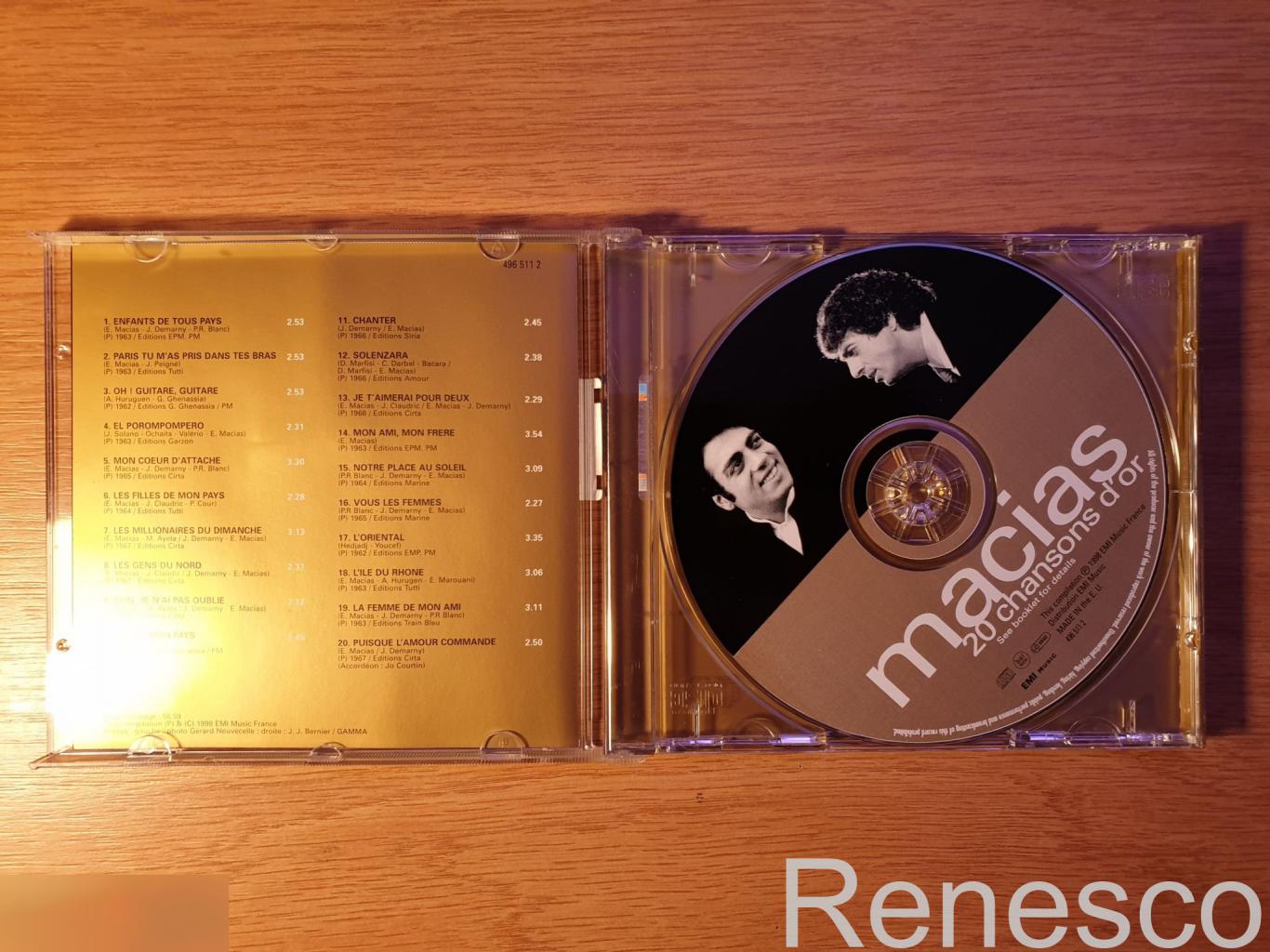 (CD) Enrico Macias ?– 20 Chansons D'Or (France) (1998) 2