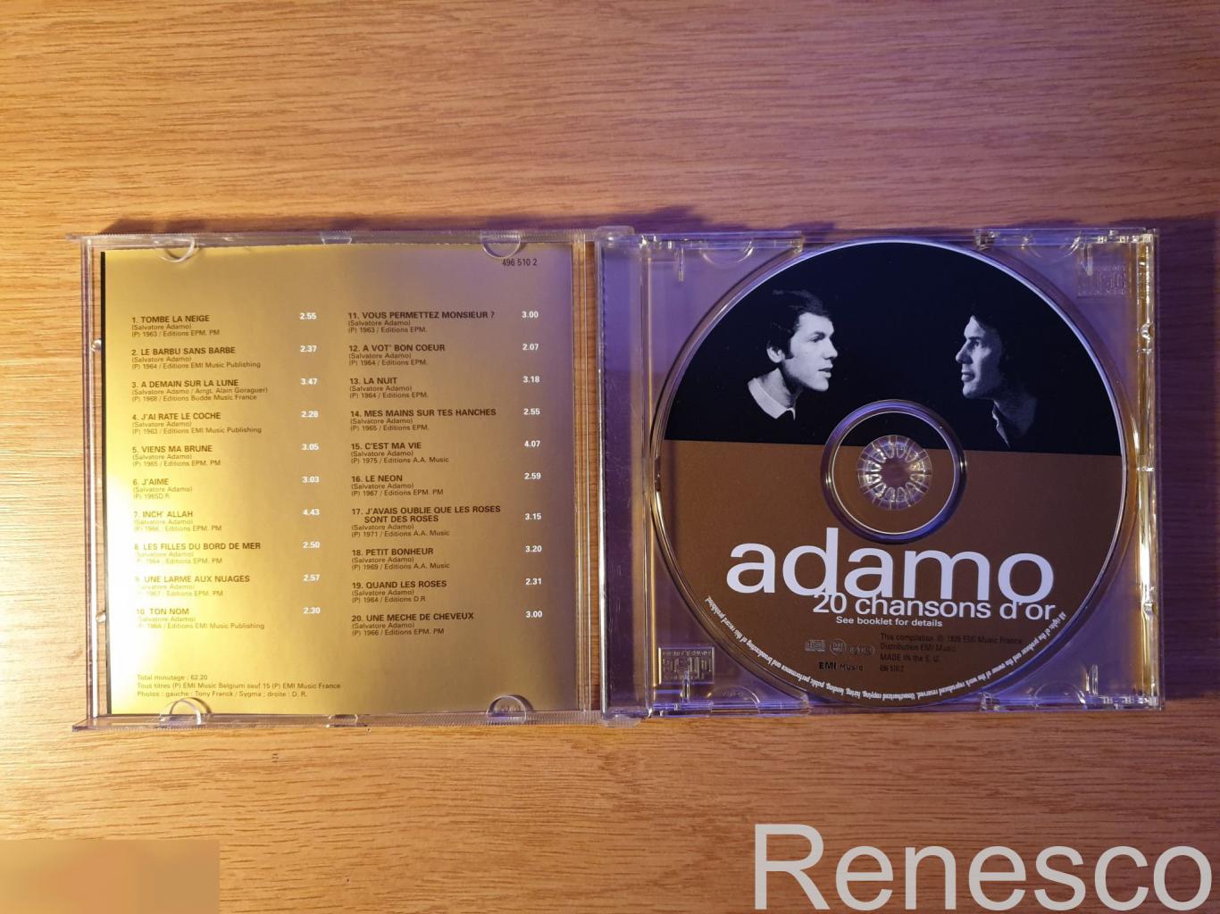 (CD) Adamo Salvatore ?– 20 Chansons D'or (France) (1998) 2