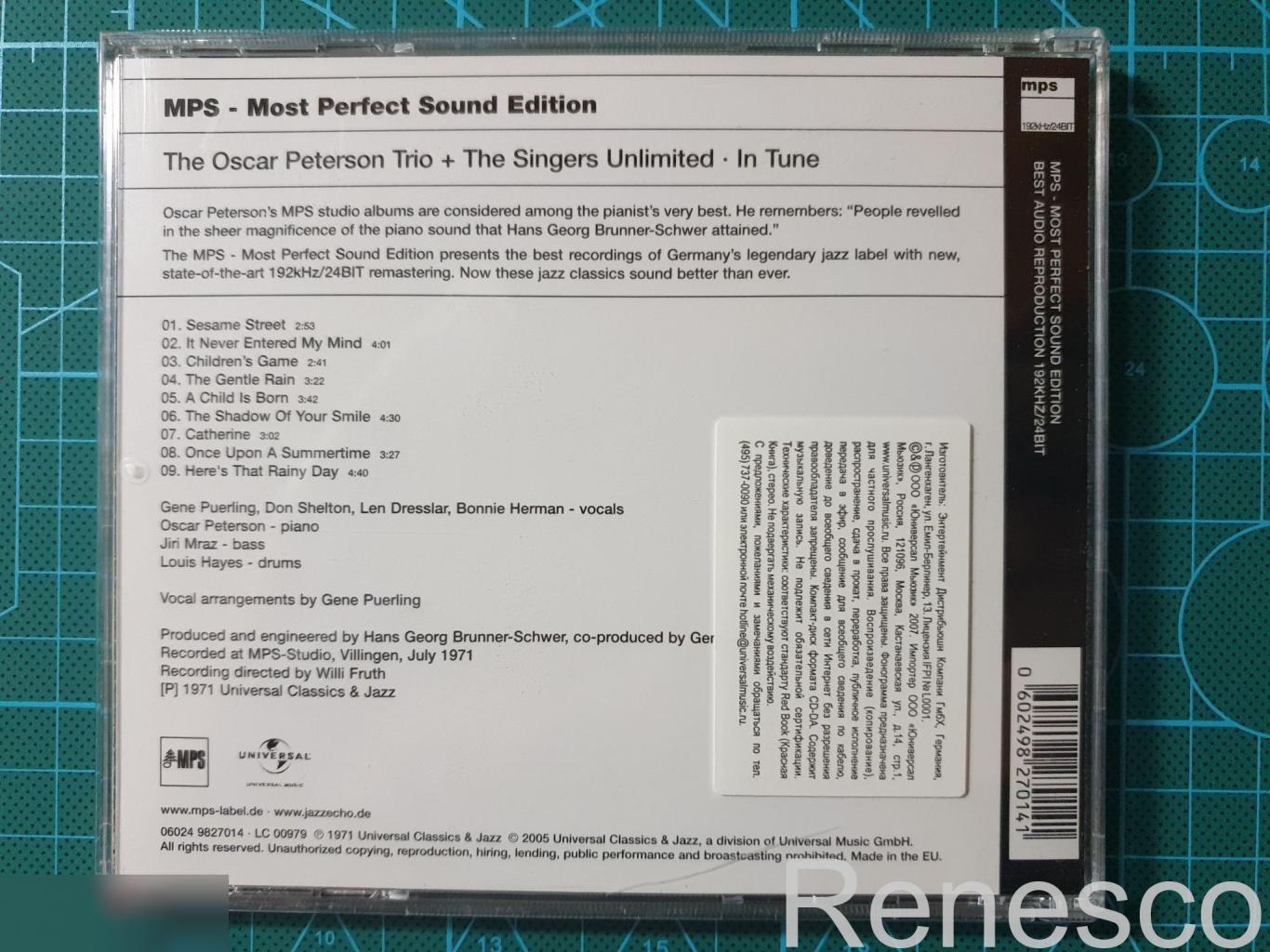 (CD) The Oscar Peterson Trio + The Singers Unlimited ?– In Tune (Germany) (2005) 2