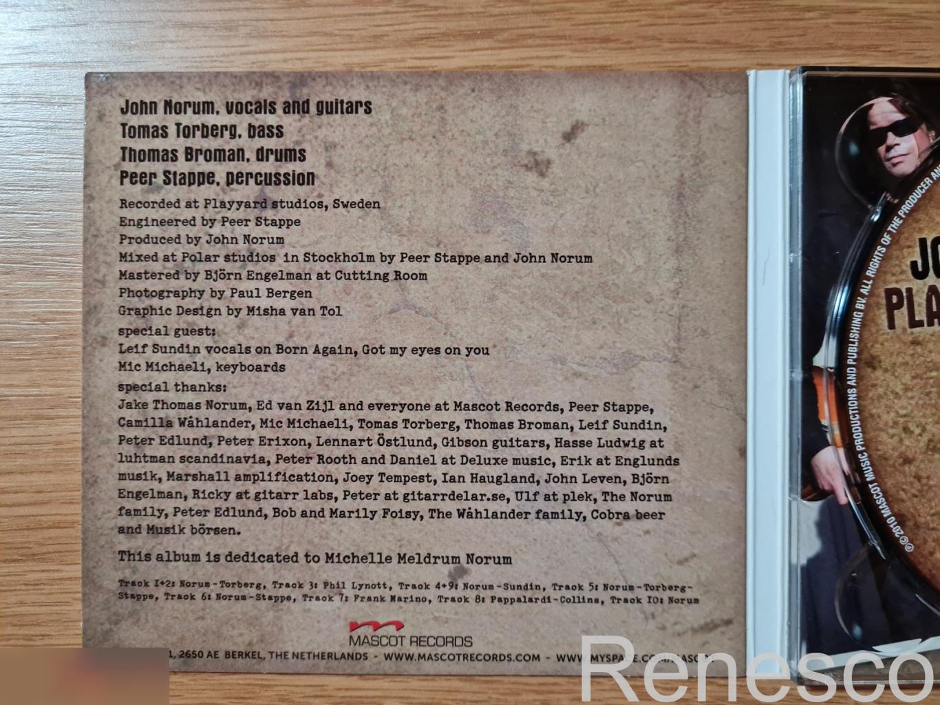 (CD) John Norum ?– Play Yard Blues (Europe) (2010) (Digipak) 3
