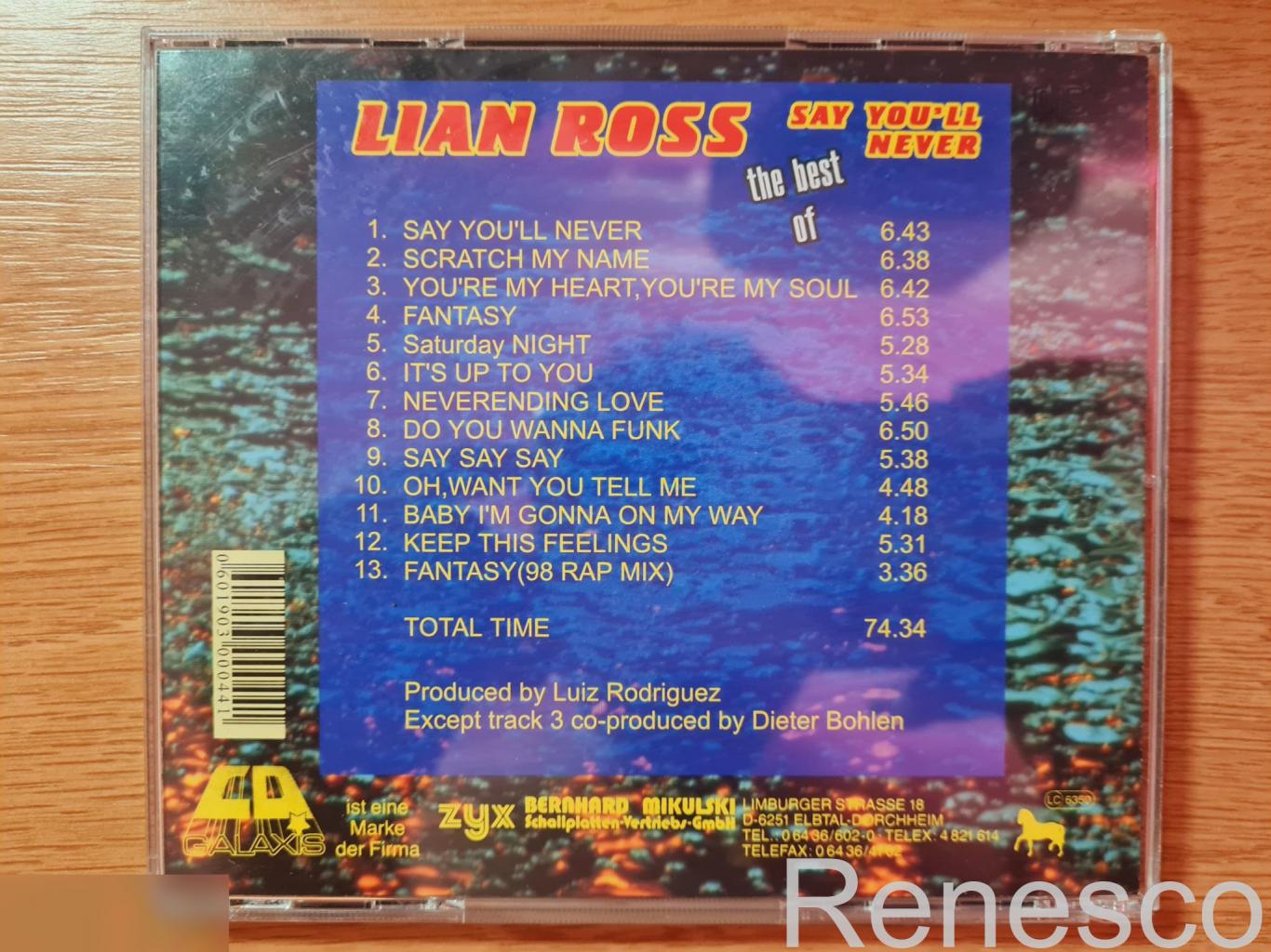 Lian Ross ?– Say You'll Never (The Best Of) (Russia) (2001) (Unofficial Release) 1