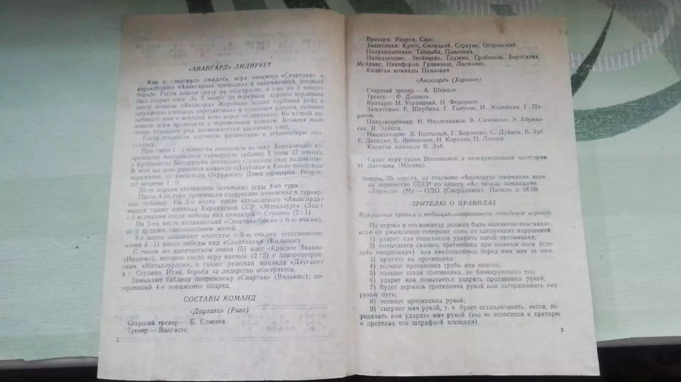 Авангард Харьков - Даугава Рига 1956 1
