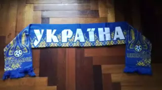 Шарф Украина Украинская литера Синий фон