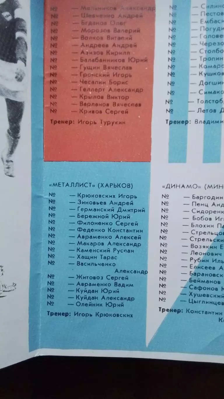 Любительский турнир Кубок Альянса Киров Минск Харьков Спартак Москва 1989 1