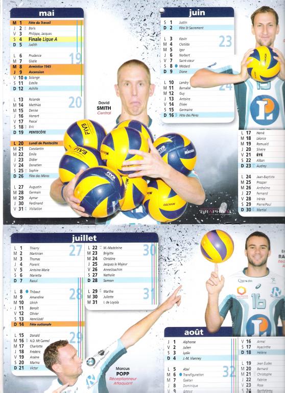 Календарь-буклет волейбольного клуба Тур Франция на 2013 г 1