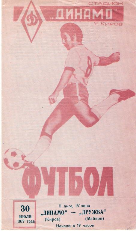 Динамо Киров - Дружба Майкоп 1977