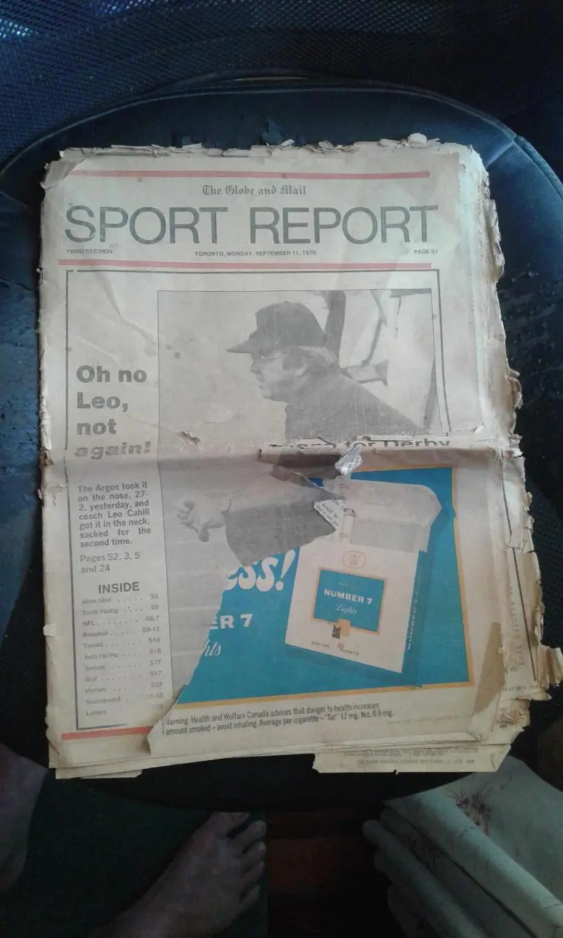 Газета Sport Report Торонто 11 сентября 1978 Регби