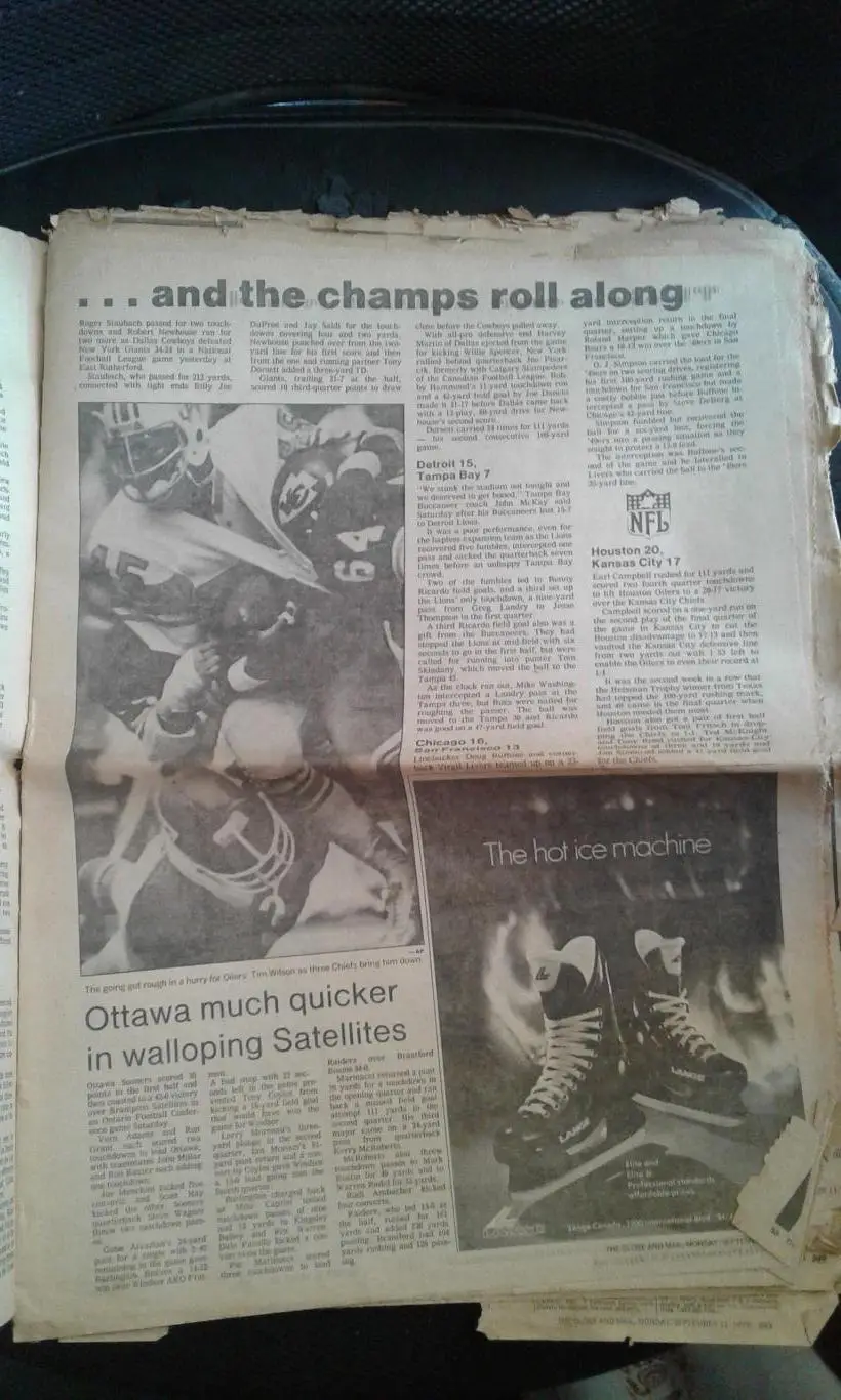 Газета Sport Report Торонто 11 сентября 1978 Регби 3