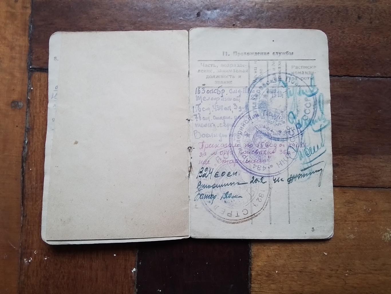 Военный билет 1943 Телеграфист Кавалер Красной Звезды и Ордена Славы 3 ст. Пенза 6