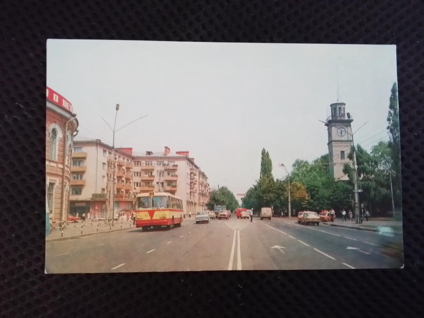 Открытка Полтава Улица Фрунзе / Европейская 1978 Транспорт