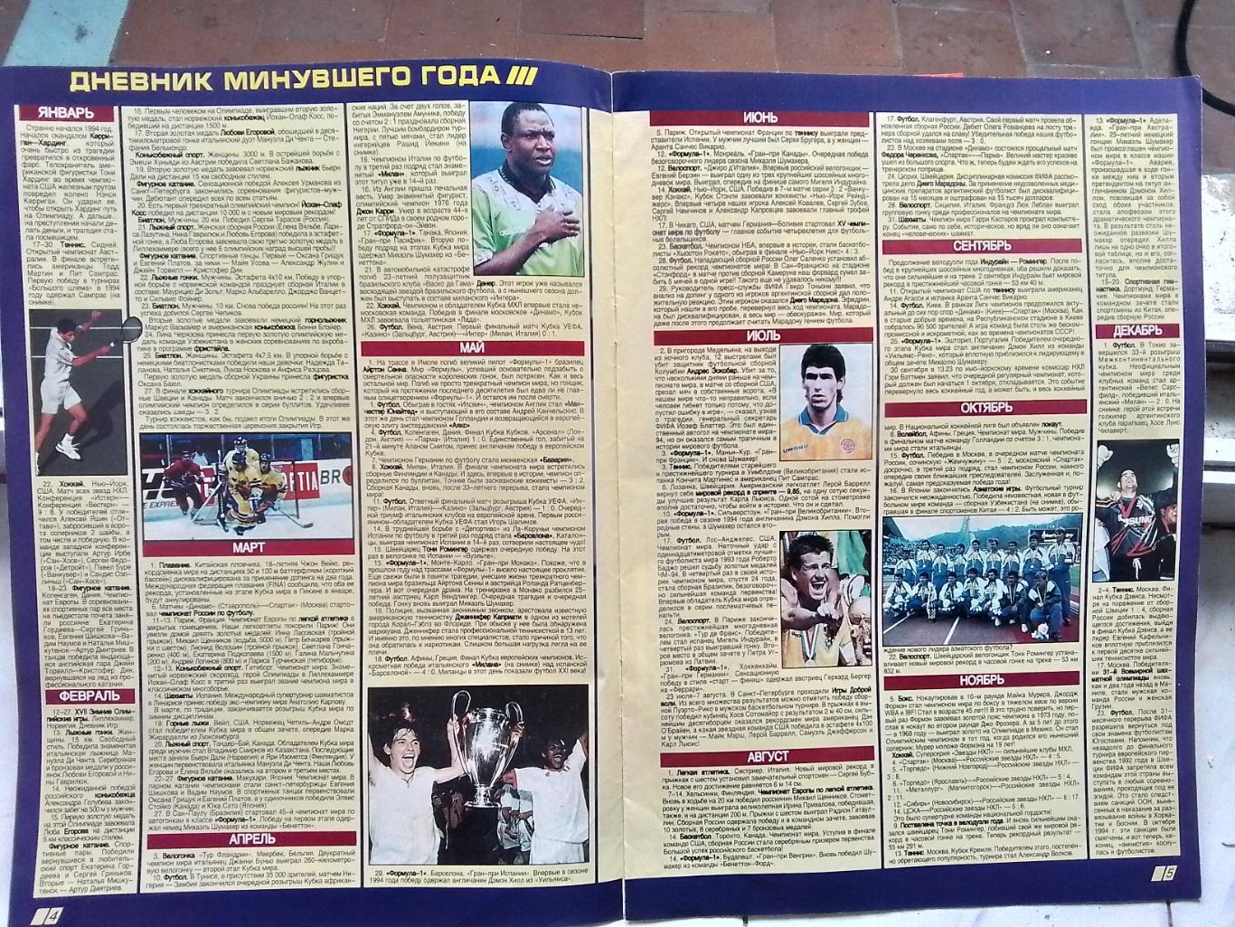 Журнал Мир спорта 1995 N 1 ЧМ 1994 Постер Бразилия Андре Агасси 5