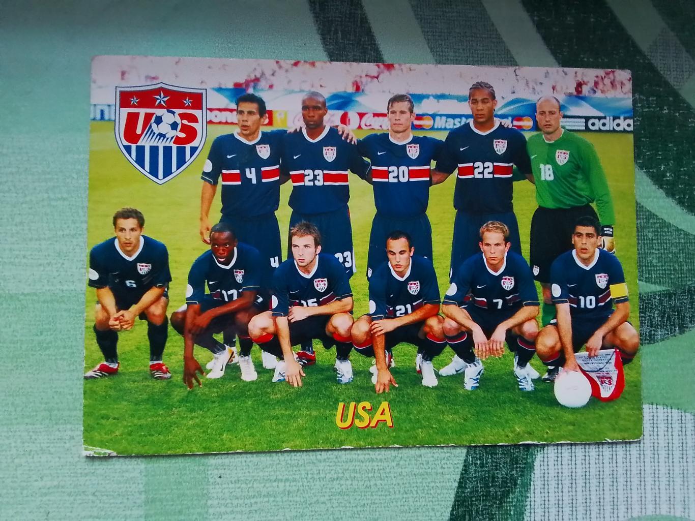Открытка Серия В мире футбола N 808 Сборная США 2005