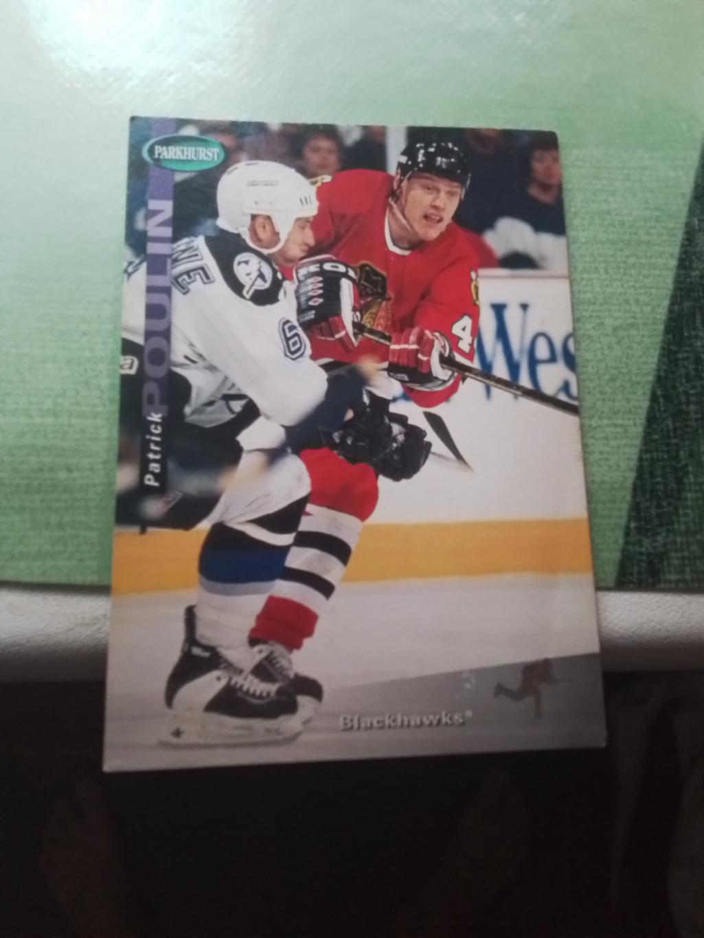 Хоккей Карточка НХЛ PARKHURST 1994 95 NHL Patrick Poulin Chicago Blackhawks SE32