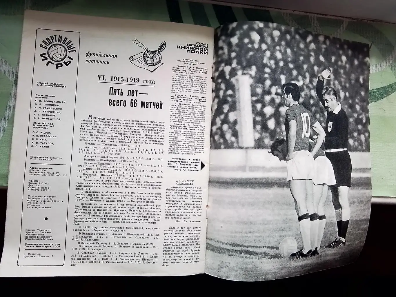 Журнал Спортивные игры 1971 N 4 Фирсов Старшинов 33 лучших Игор Кульчицкий Львов 5