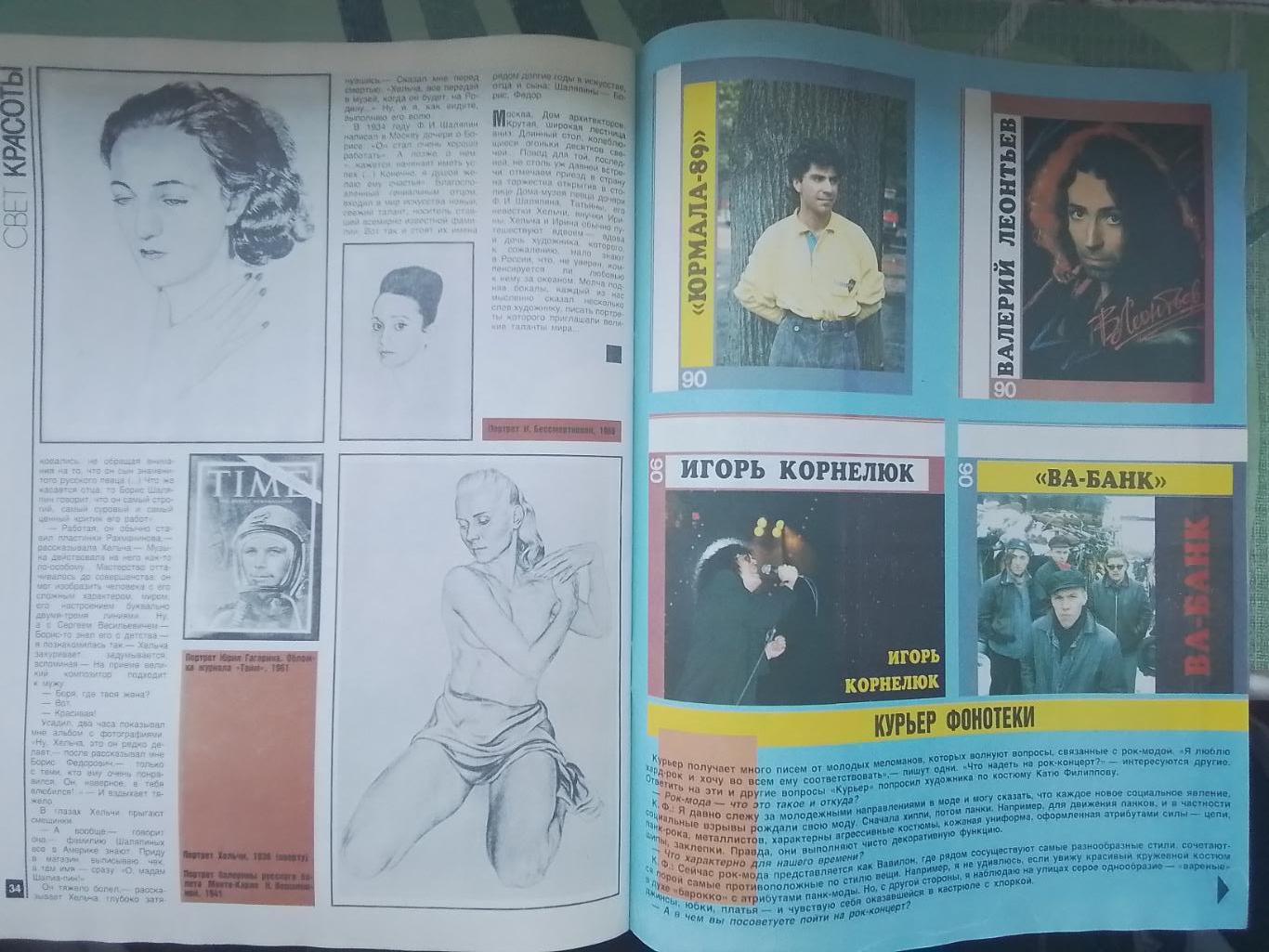 Журнал Работница № 9 1989 Борис Шаляпин, сын Фёдора 3