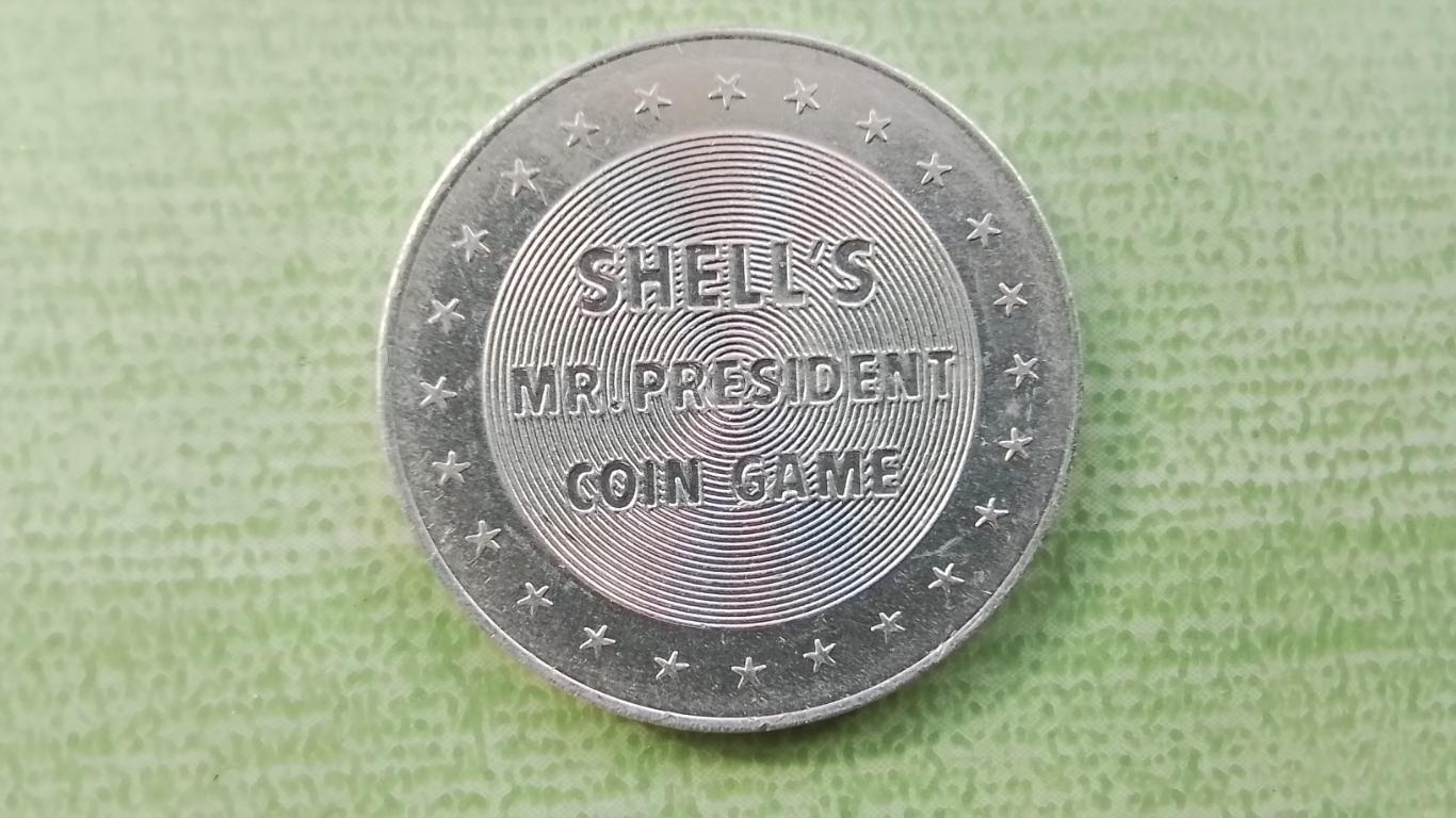 Жетон Бензозаправка Шелл 1968 11 Президент США Джеймс Нокс Полк 1