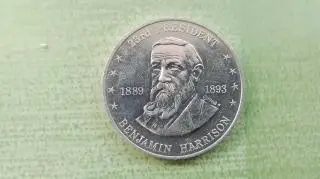 Жетон Бензозаправка Шелл 1968 23 Президент США Бенджамин Харрисон