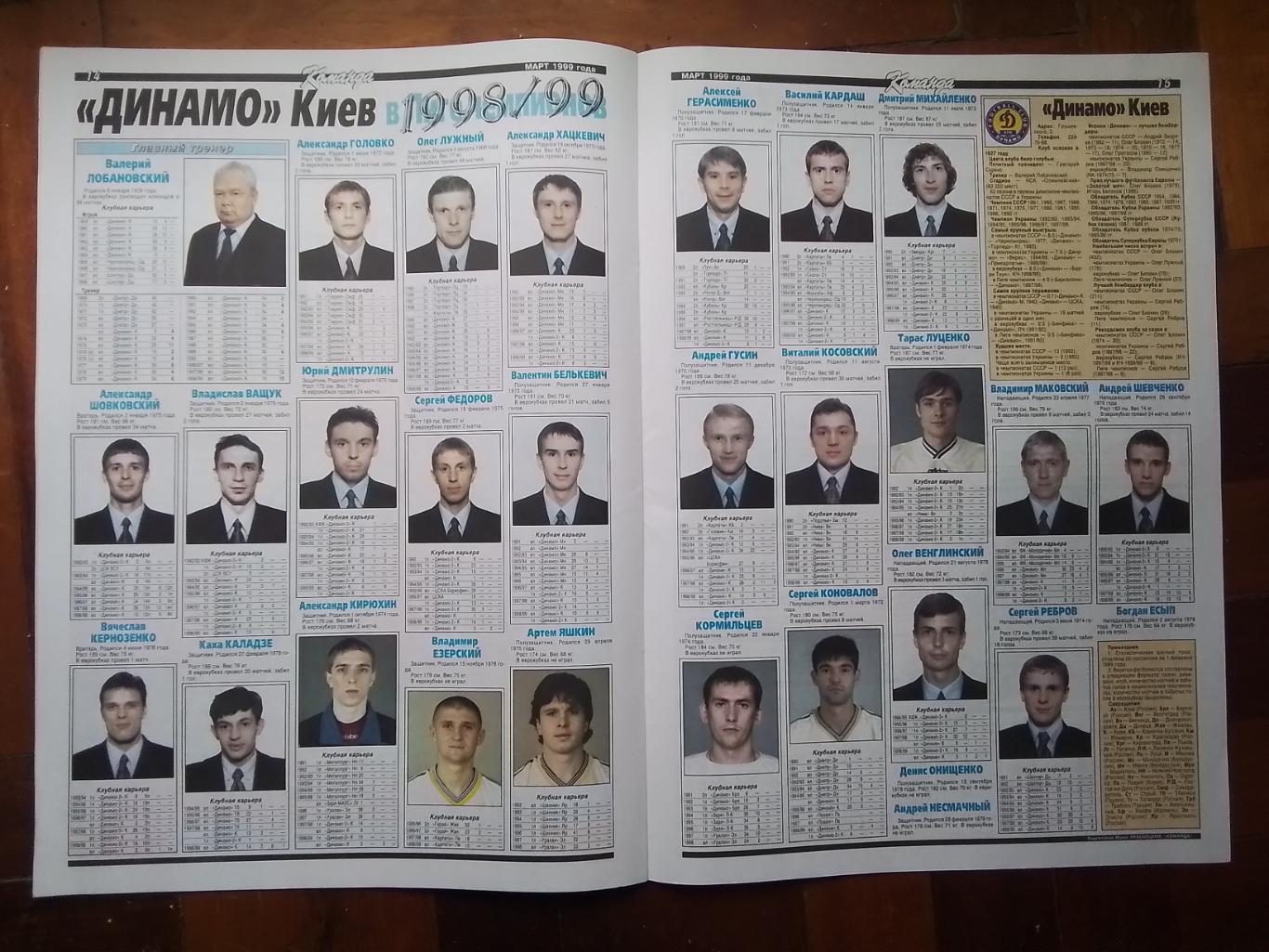 Газета Команда Спецвыпуск 1999 март к ЛЧ 1/4 Реал Мадрид - Динамо Киев 5