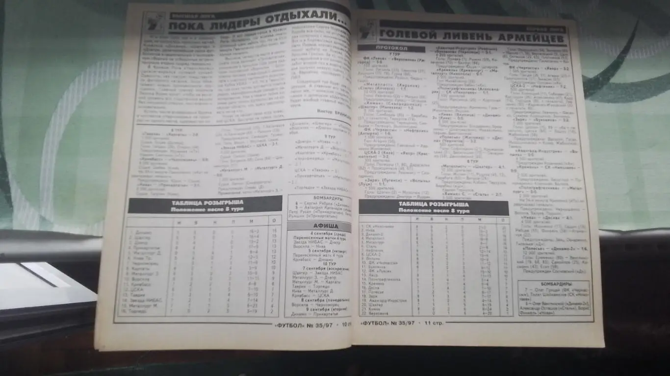 Еженедельник Футбол Украина 1997 1-8.09 N 35 7