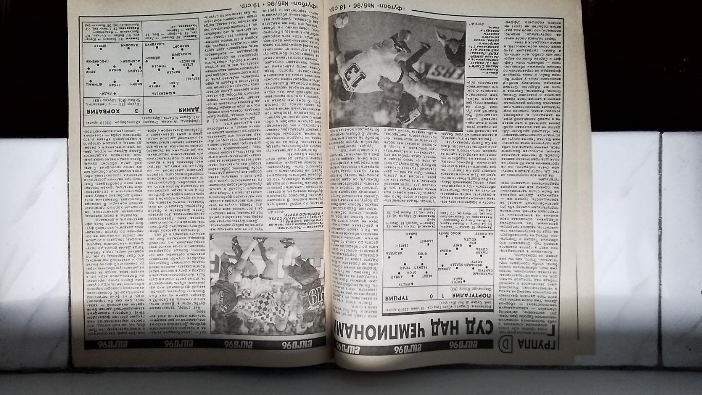 Еженедельник Футбол Украина 1996 N 6 Евро-96 Обзор чемп-та СССР 1965 г 6