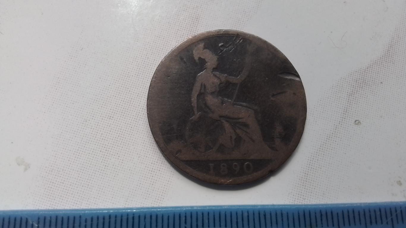 1 пенни 1890 Великобритания