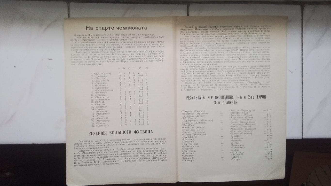 Металлист Харьков - Колос Никополь 1977 Без обложки 1