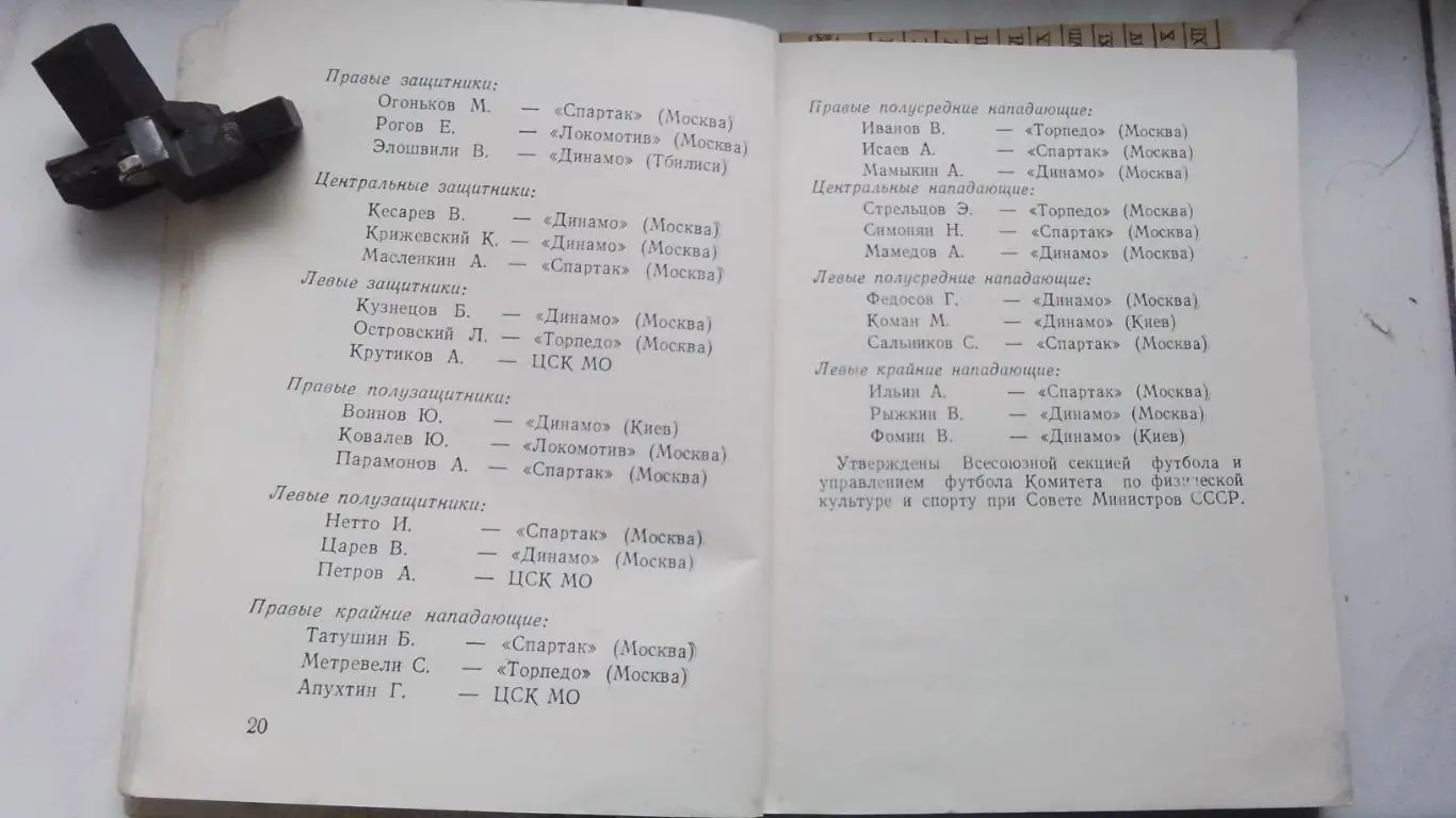 Календарь справочник Симферополь 1958 + вырезка с итог таблицей в лиги 4