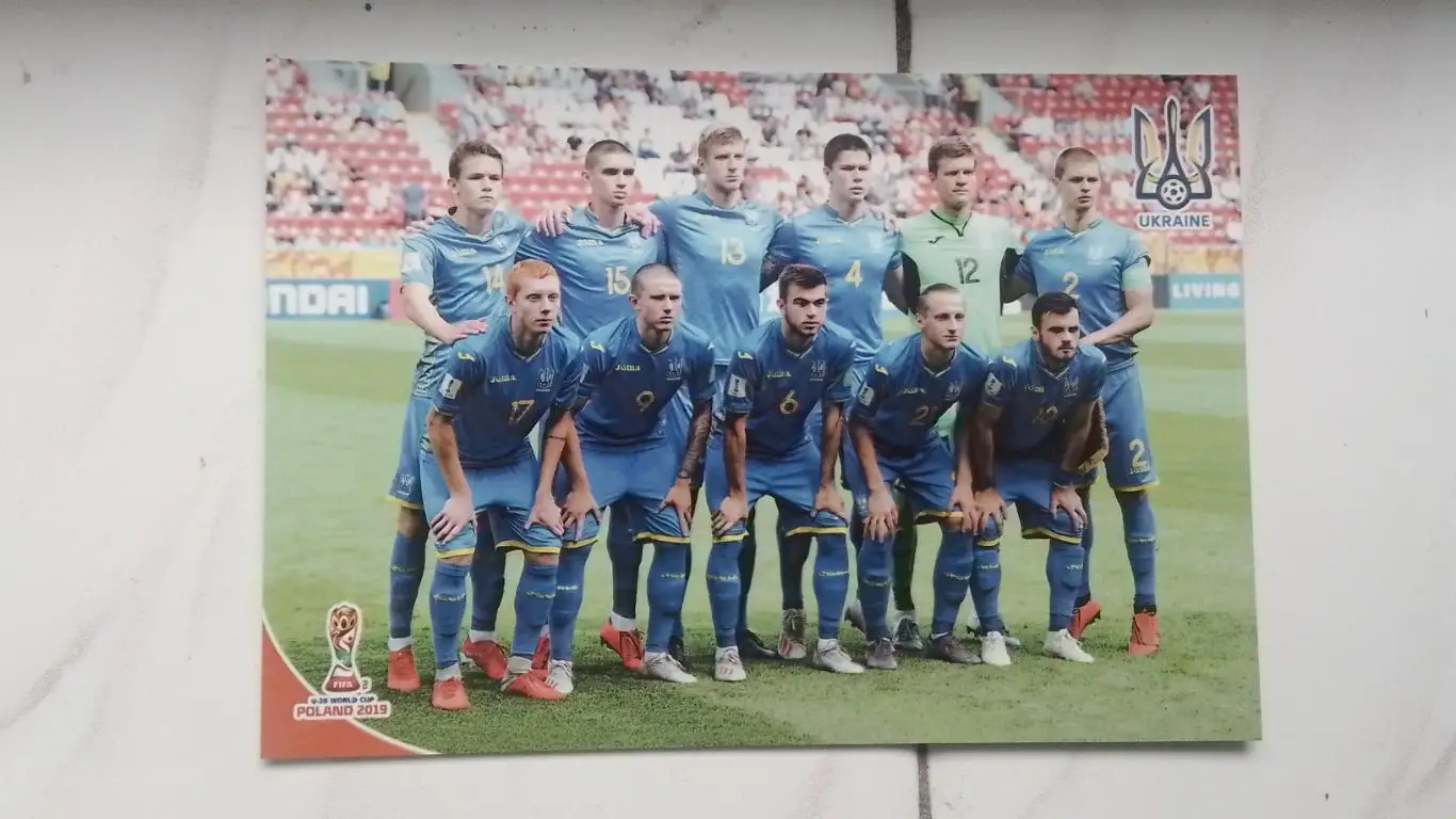 Открытка Молод сборная Украина - Колумбия ЧМ U-20 1/4 2019