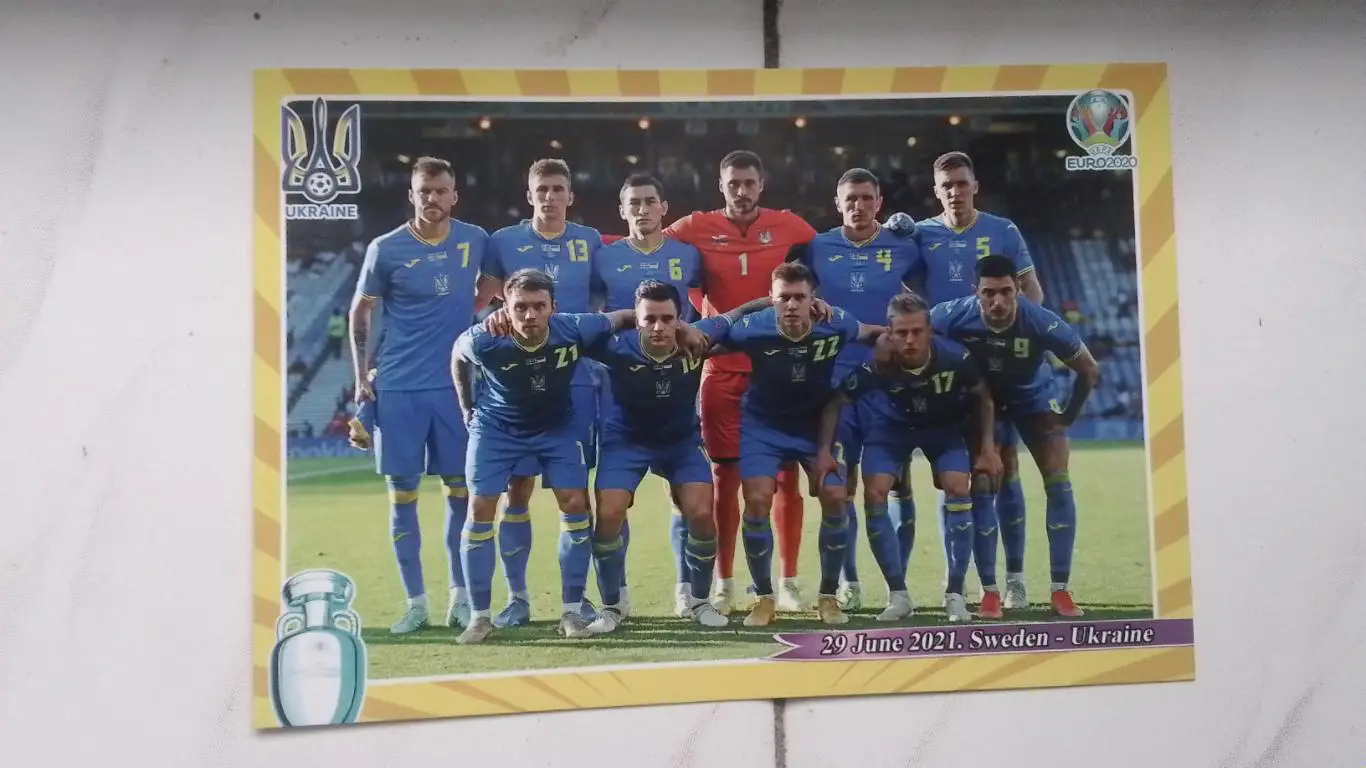 Открытка Сборная Швеция - Украина ЧЕ-2020 1/8 2021 год