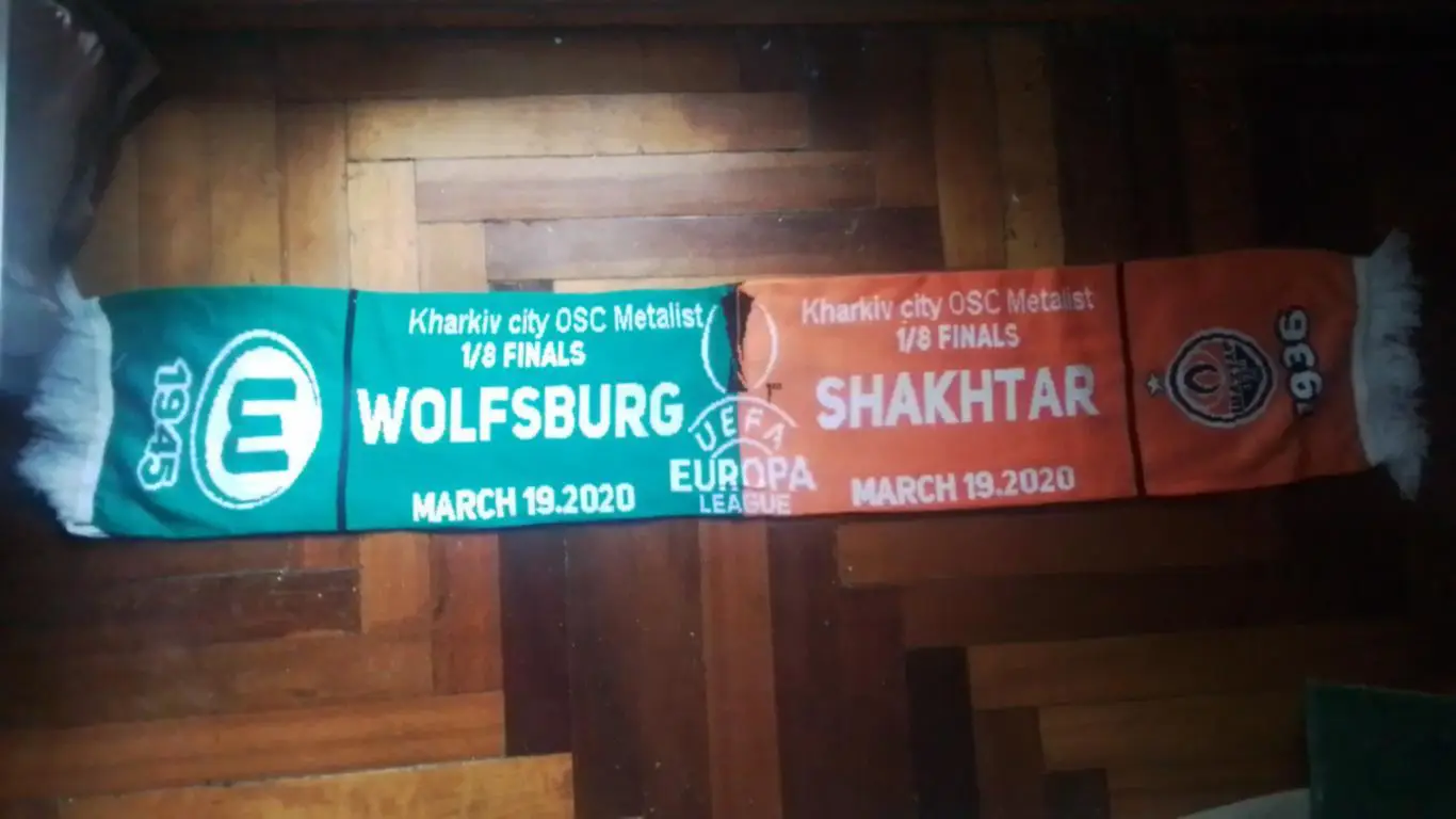 Матчевый шарф Шахтер Донецк - Вольфсбург 19.03. 2020 ЛЕ, 1/8