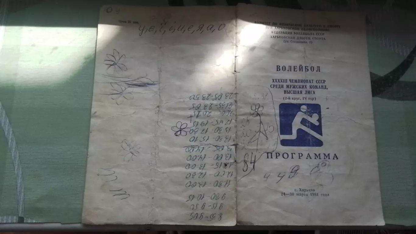 Волейбол Харьков 24 - 30 03 1981 Ленинград Рига ЦСКА Луганск Одесса Киев Свердло