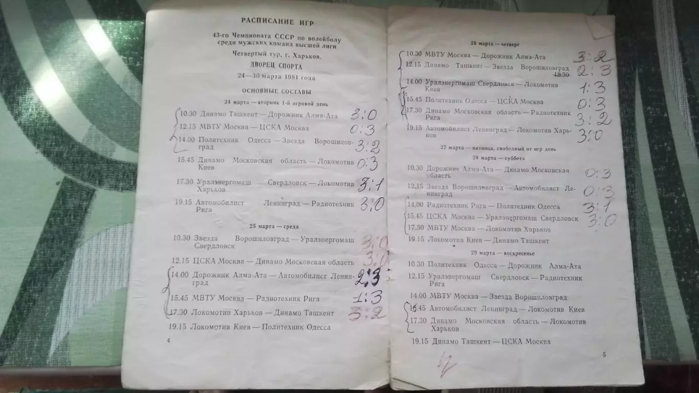 Волейбол Харьков 24 - 30 03 1981 Ленинград Рига ЦСКА Луганск Одесса Киев Свердло 1