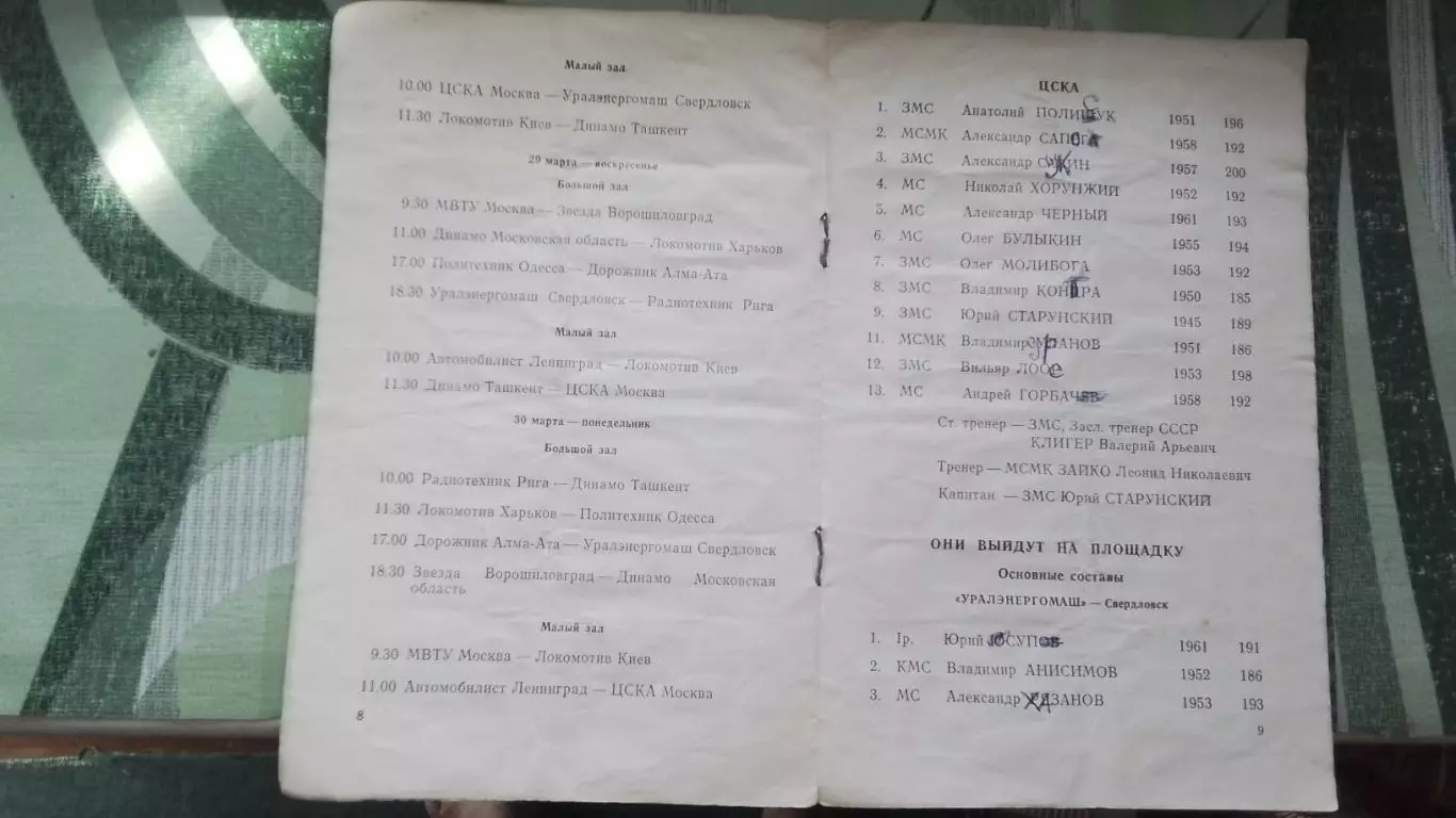 Волейбол Харьков 24 - 30 03 1981 Ленинград Рига ЦСКА Луганск Одесса Киев Свердло 2