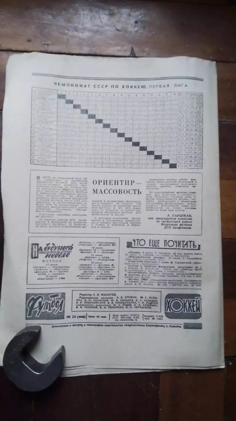 Еженедельник Футбол хоккей 1980 N 24 (1046) 6