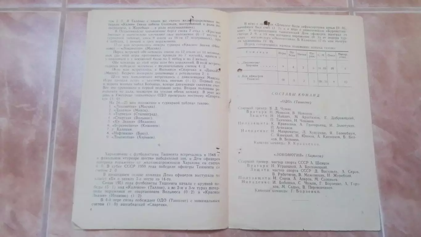 Локомотив Харьков - ОДО Ташкент 1951 2