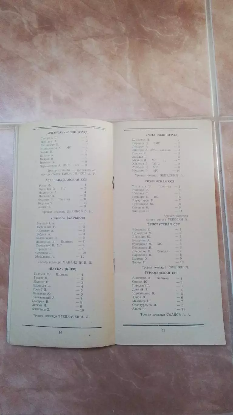 Волейбол Програма ч та 1952 Динамо Спартак Локомотив Москва Киев Ленинград Казан 5