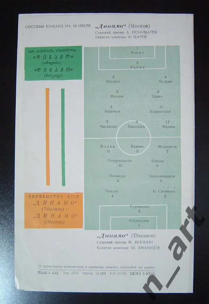 Динамо Тбилиси - Динамо Москва 1963г. 1