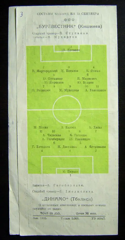 Динамо Тбилиси - Буревестник Кишинев 1956г. 2