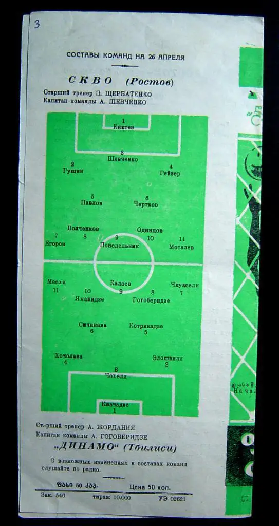 Динамо Тбилиси - СКВО Ростов 1959г. 2