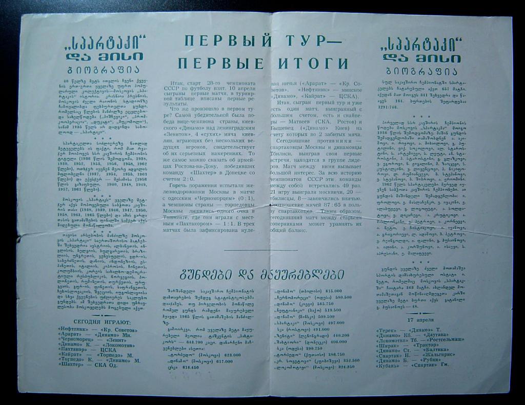 Динамо Тбилиси - Спартак Москва 1966г. 1