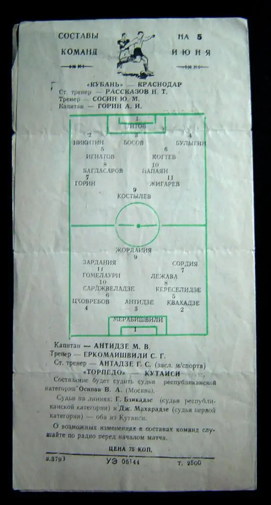 Кубань Краснодар - Торпедо Кутаиси 1959г. 2
