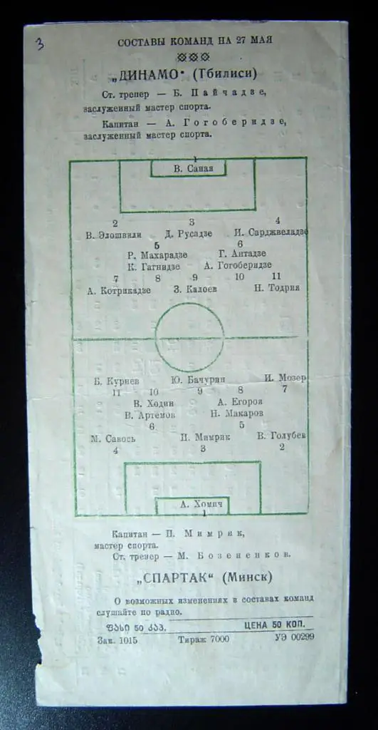 Динамо Тбилиси - Спартак Минск 1954г. 2