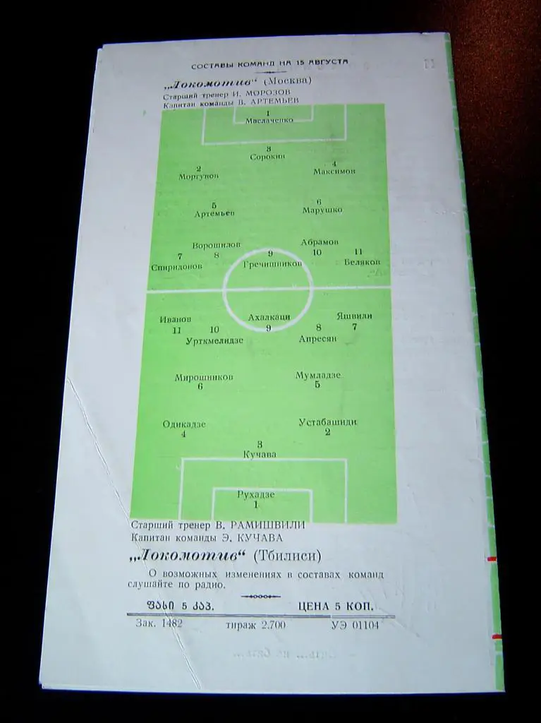 Локомотив Тбилиси - Локомотив Москва 1961г. (Кубок СССР) 2