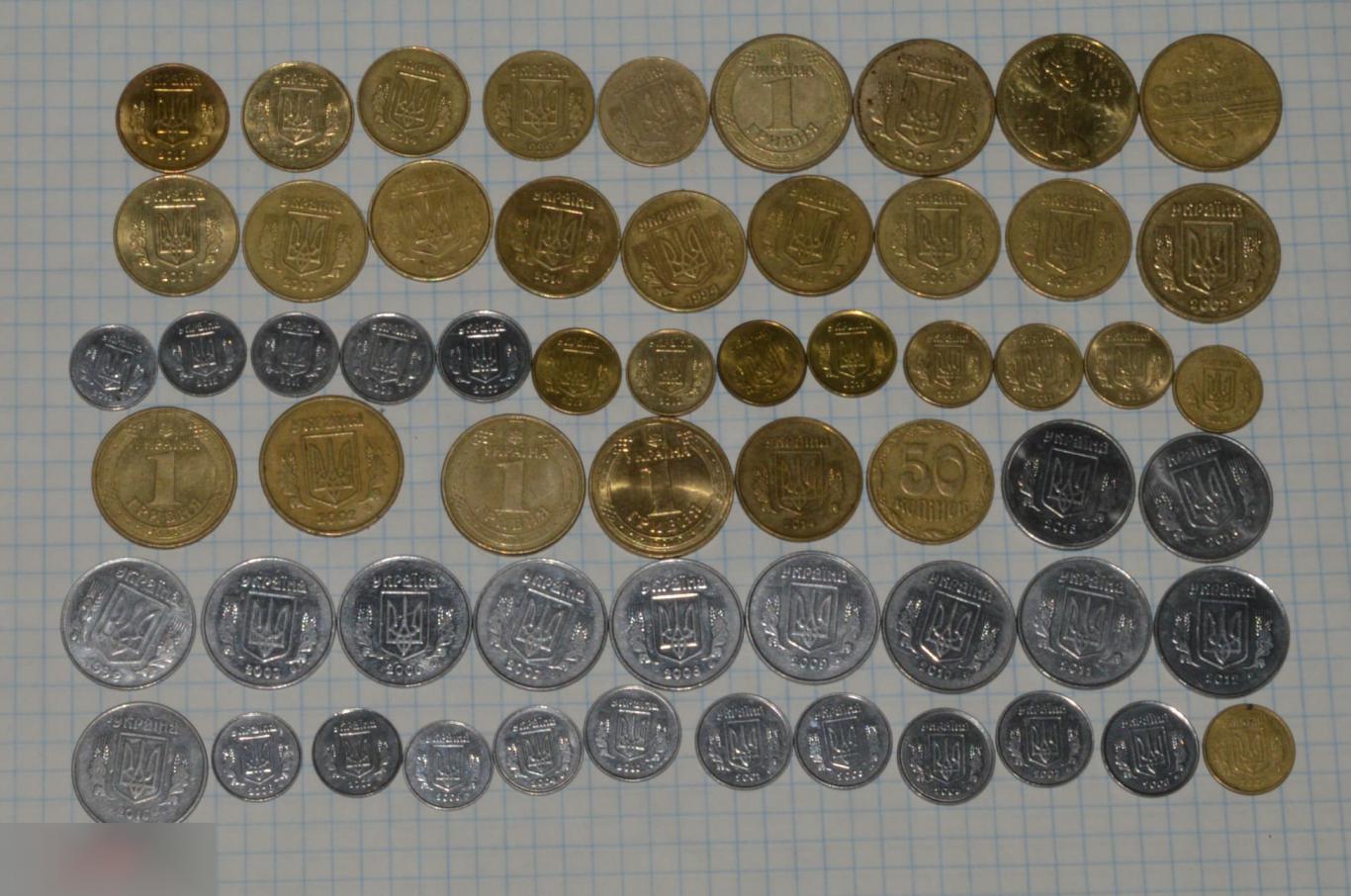разные монеты украины 60 шт